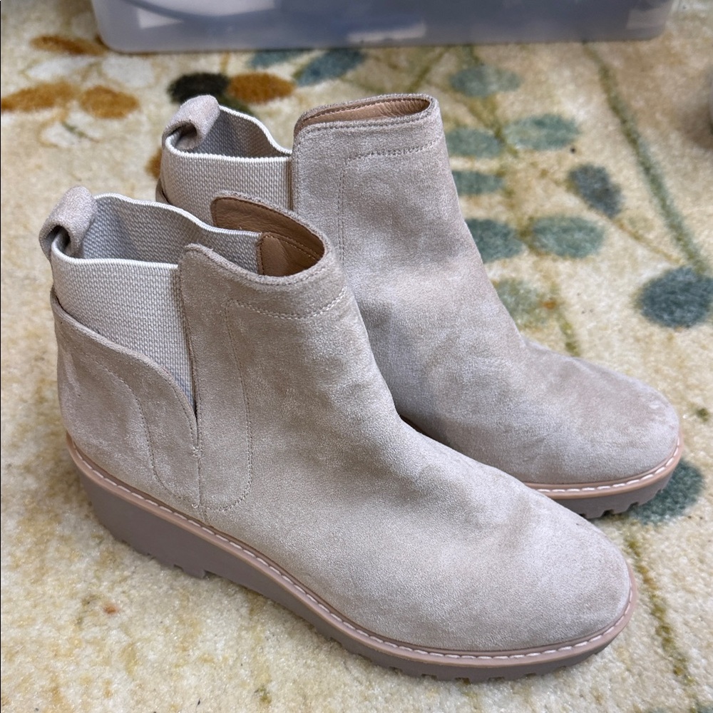 DV by Dolce Vita Beige Suede Chelsea Ankle Boots
